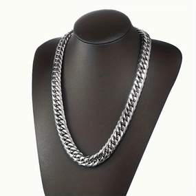 Wholesale Double woven Six sided Grinding Stainless Steel Coarse Style Non fading Titanium Steel Necklaces
