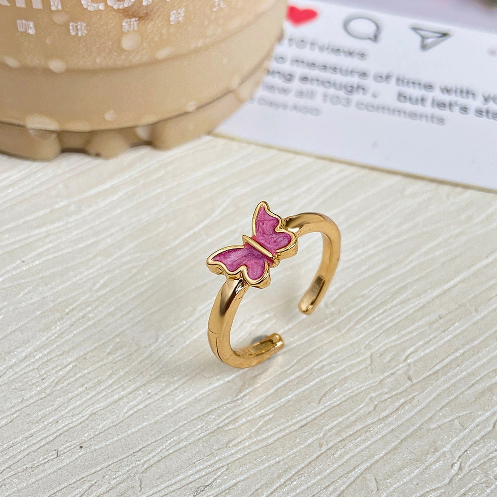Wholesale Drip Butterfly Vintage Alloy Rings