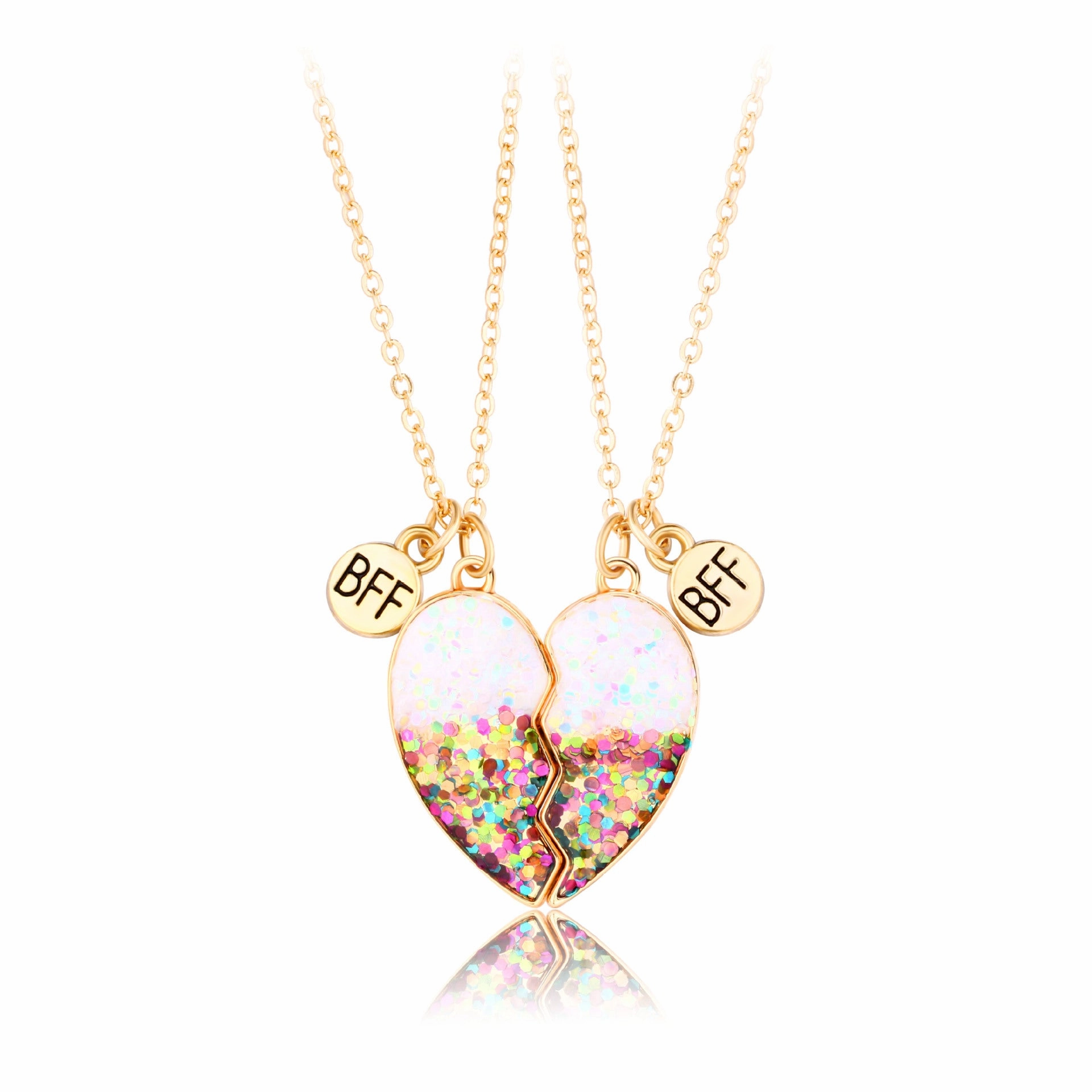 Wholesale Drip Oil Magnet Love Heart Pair Alloy Necklaces