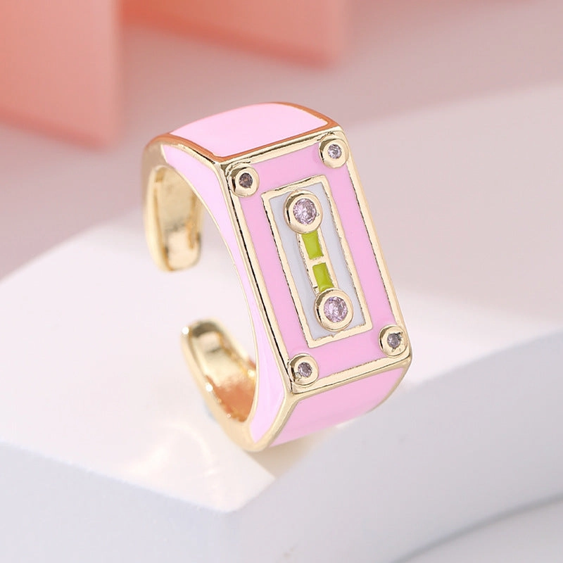 Wholesale Drip Radio Gold Plated  Adjustable Alloy Rings