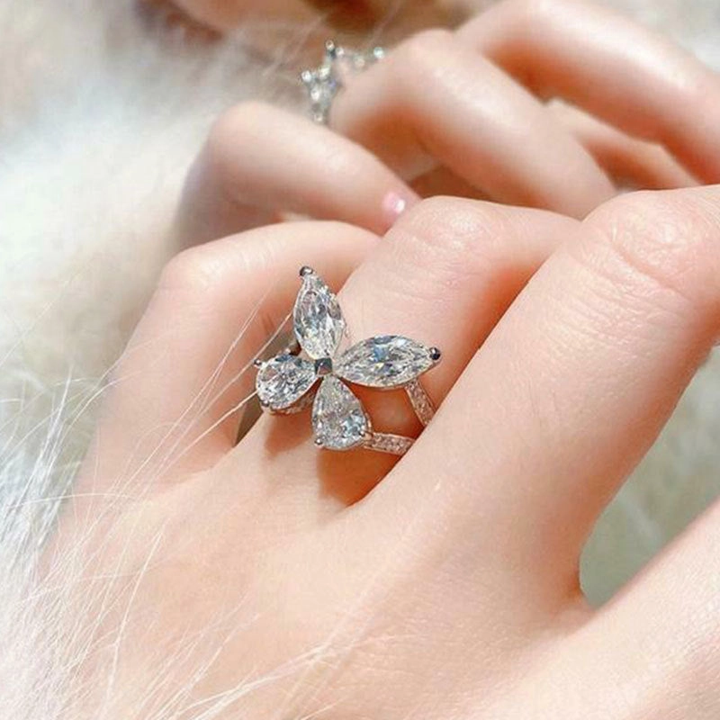 Wholesale Drop Shape Butterfly Copper Rings