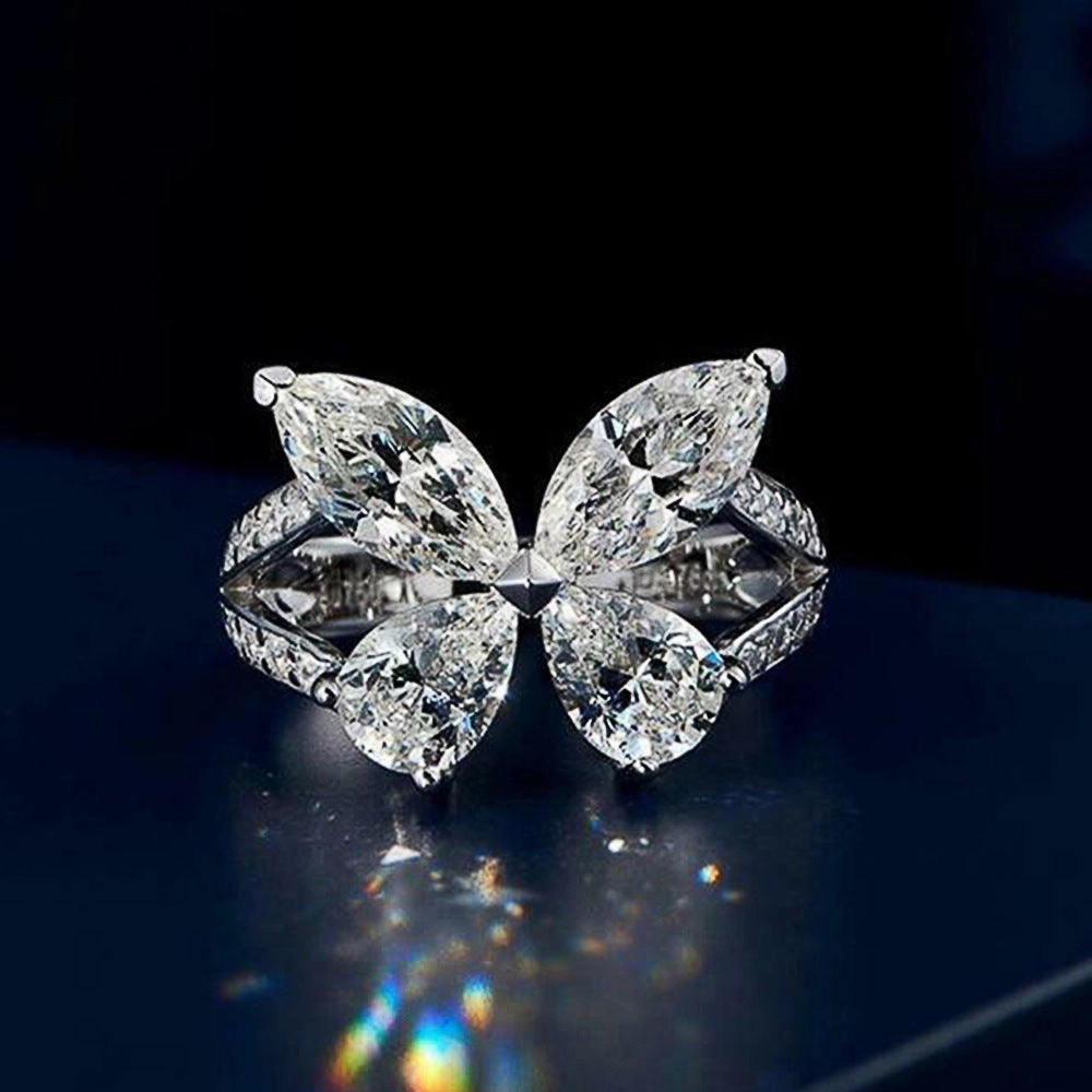 Wholesale Drop Shape Butterfly Copper Rings