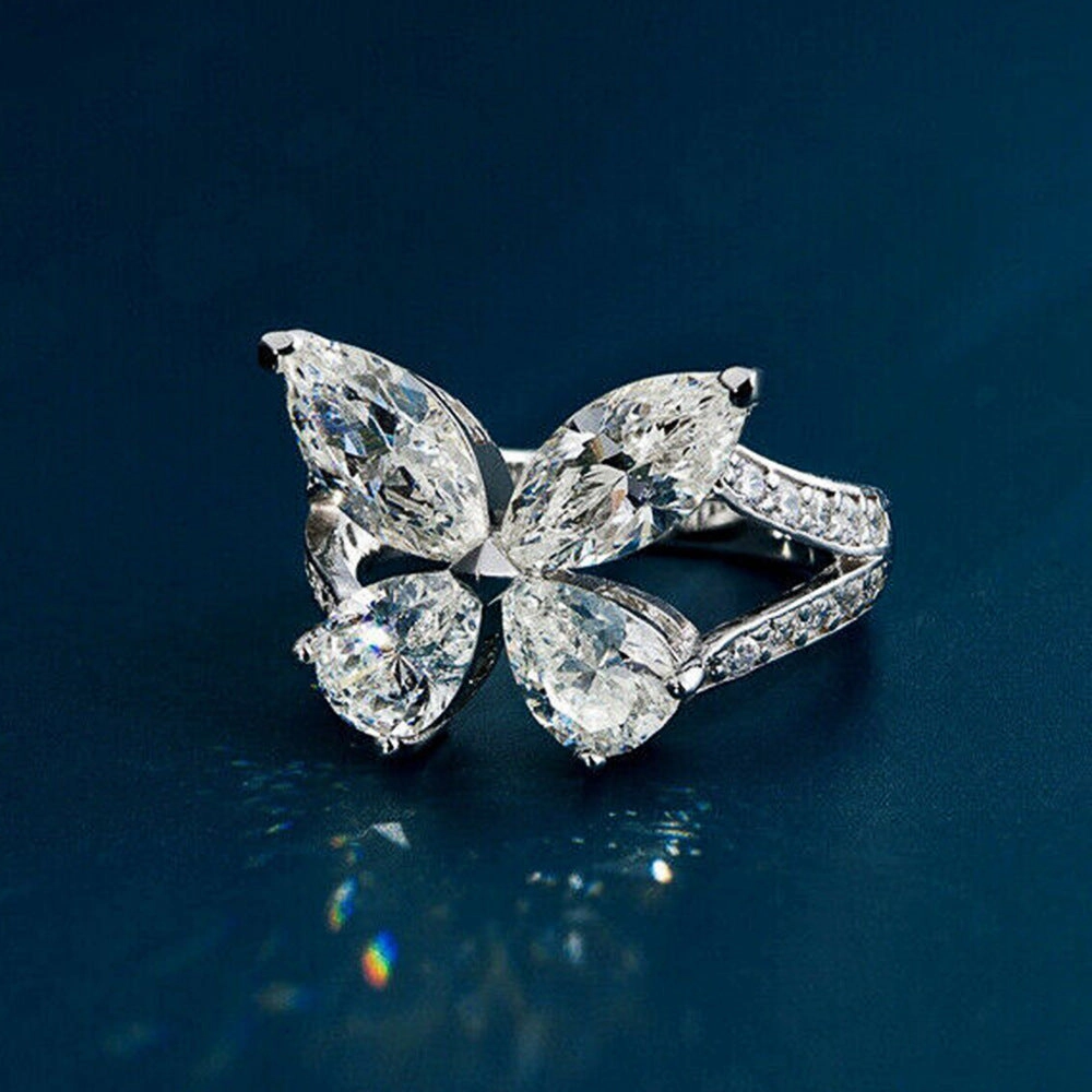 Wholesale Drop Shape Butterfly Copper Rings