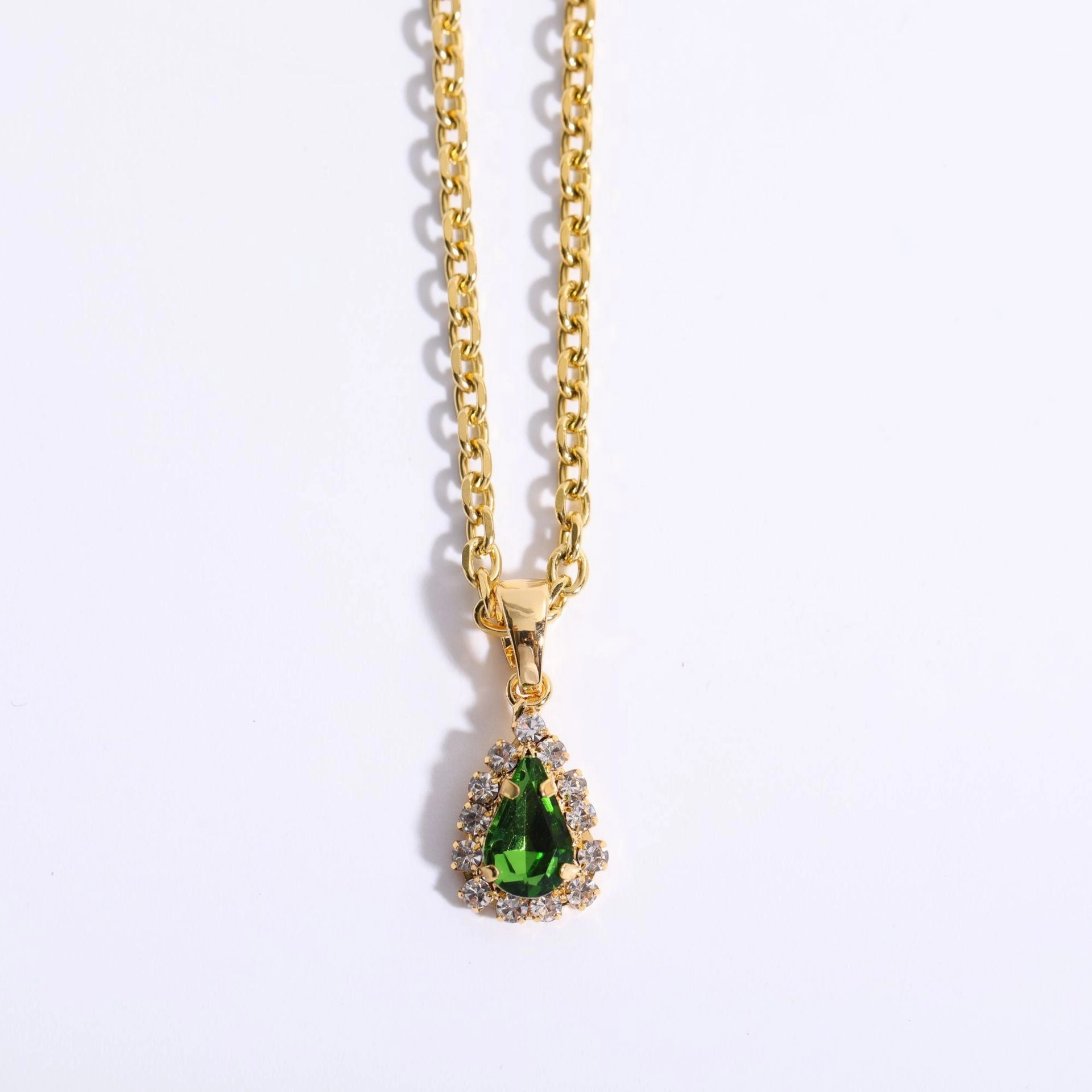 Wholesale Drop Shape Zircon Full Diamond Copper Necklaces
