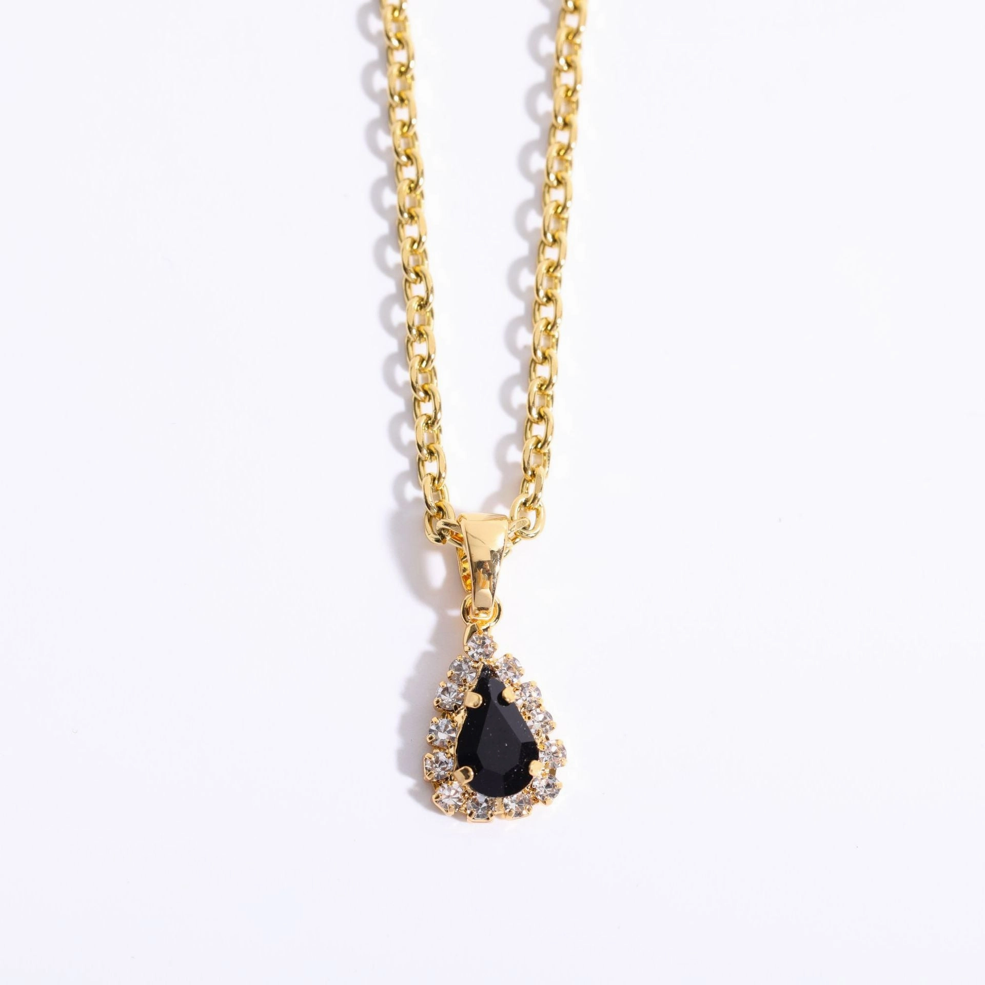 Wholesale Drop Shape Zircon Full Diamond Copper Necklaces