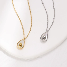 Wholesale Drop-shaped Shell Stainless Steel 18k Gold Plated Necklace Clavicle Chain
