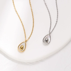 Wholesale Drop-shaped Shell Stainless Steel 18k Gold Plated Necklace Clavicle Chain