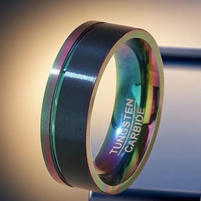 Wholesale Dual Color Titanium Steel Men's Rings