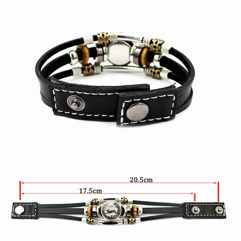 Wholesale Easter Rabbit Button Woven Beaded Leather Bracelet
