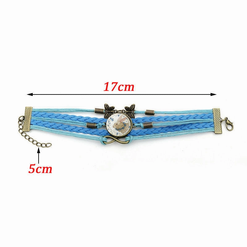 Wholesale Easter Rabbit Time Gemstone Butterfly 8-character Combination Alloy Bracelet