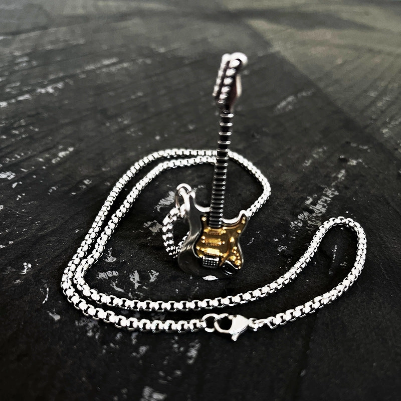 Wholesale Electric Guitar Rock Punk Pendant Copper Necklaces