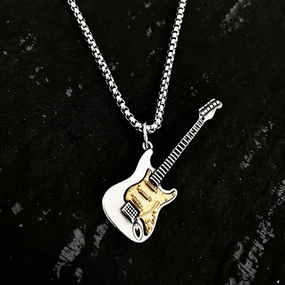 Wholesale Electric Guitar Rock Punk Pendant Copper Necklaces