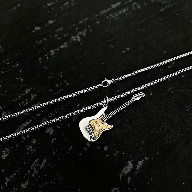 Wholesale Electric Guitar Rock Punk Pendant Copper Necklaces