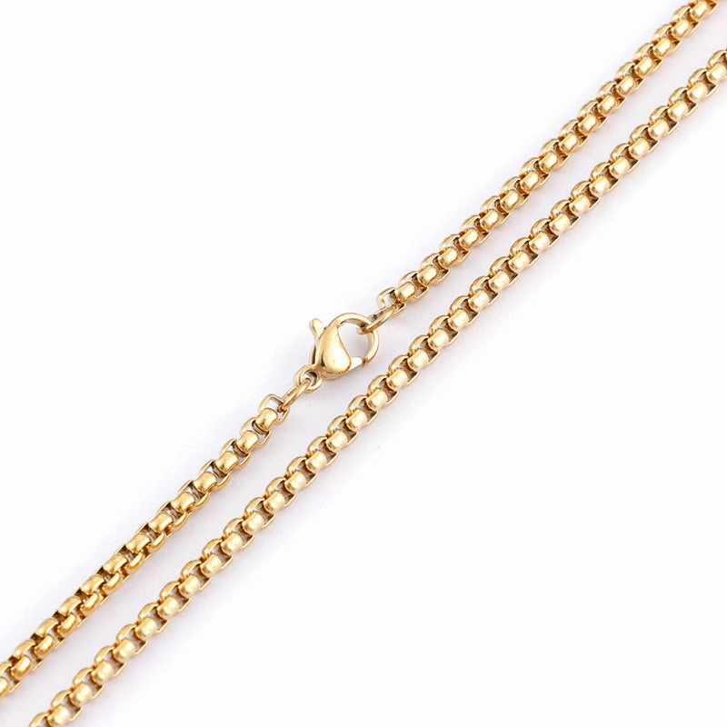 Wholesale Electroplated 18K Gold Square Pearl Stainless Steel Multi-Specification Necklaces
