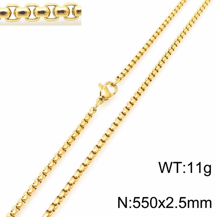 Wholesale Electroplated 18K Gold Square Pearl Stainless Steel Multi-Specification Necklaces