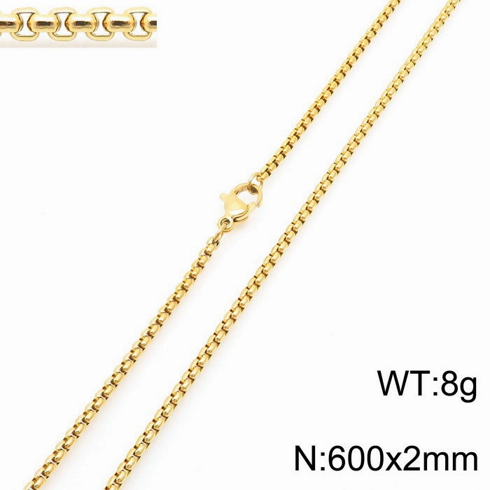 Wholesale Electroplated 18K Gold Square Pearl Stainless Steel Multi-Specification Necklaces