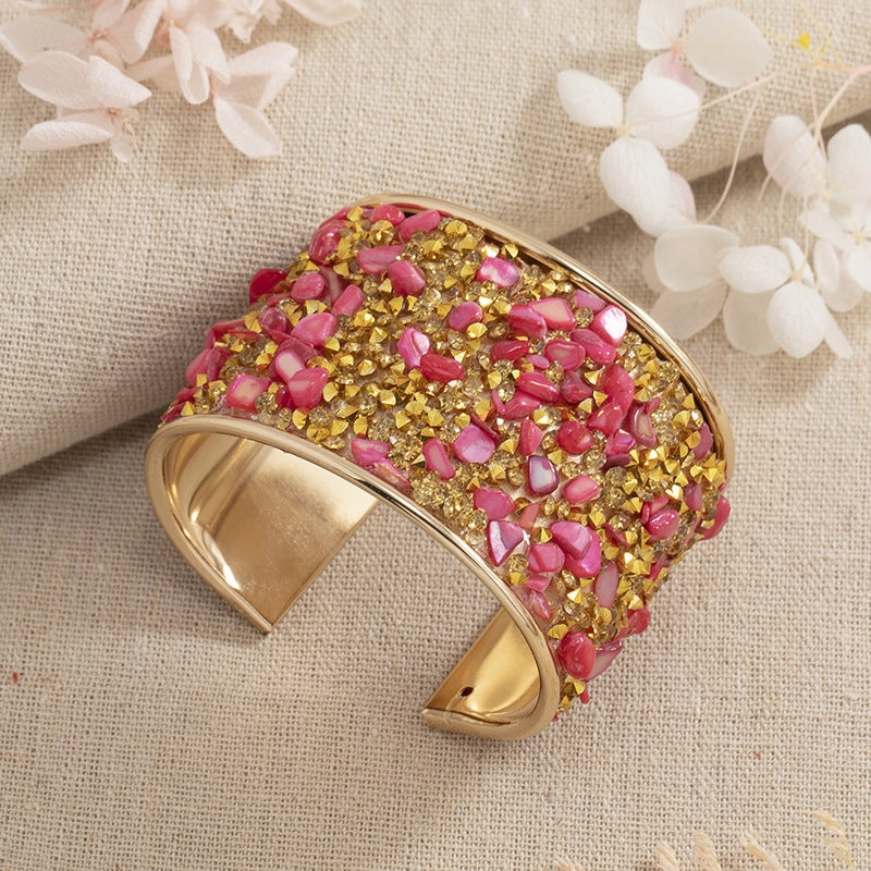 Wholesale Electroplated Diamond Crystal Bracelet with Brilliant Broken Diamonds