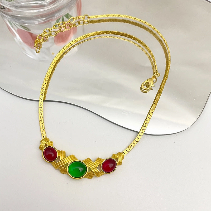 Wholesale Ellipse Geometry Alloy Necklaces