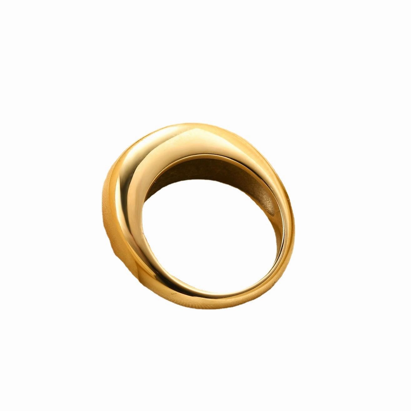 Wholesale Elliptical Smooth Circular Curved 18K Gold Stainless Steel Titanium Steel Rings