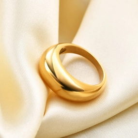 Wholesale Elliptical Smooth Circular Curved 18K Gold Stainless Steel Titanium Steel Rings
