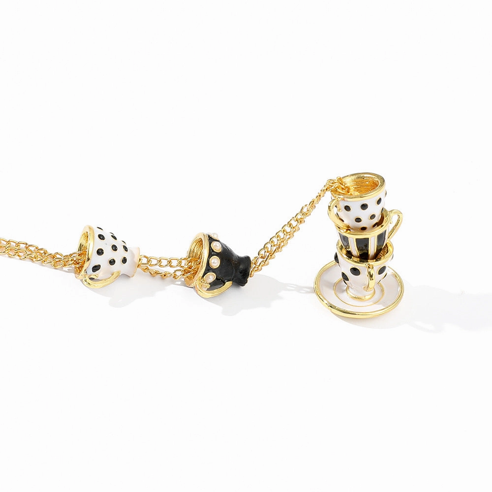 Wholesale Enamel Teacup Alloy Necklaces