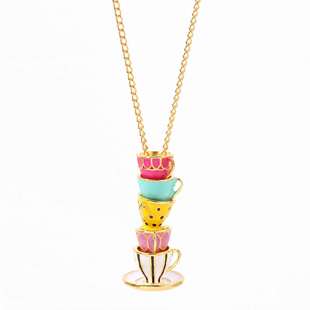 Wholesale Enamel Teacup Alloy Necklaces