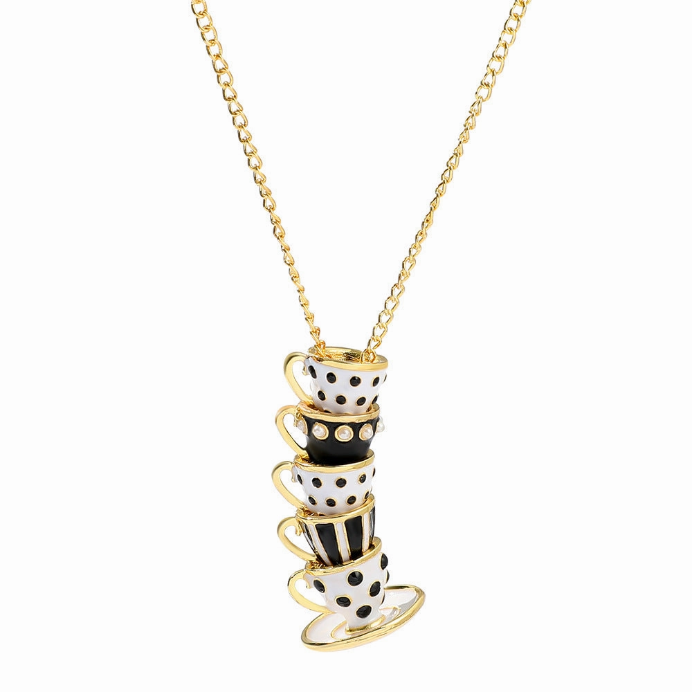 Wholesale Enamel Teacup Alloy Necklaces