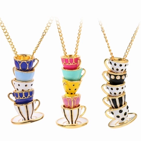 Wholesale Enamel Teacup Alloy Necklaces
