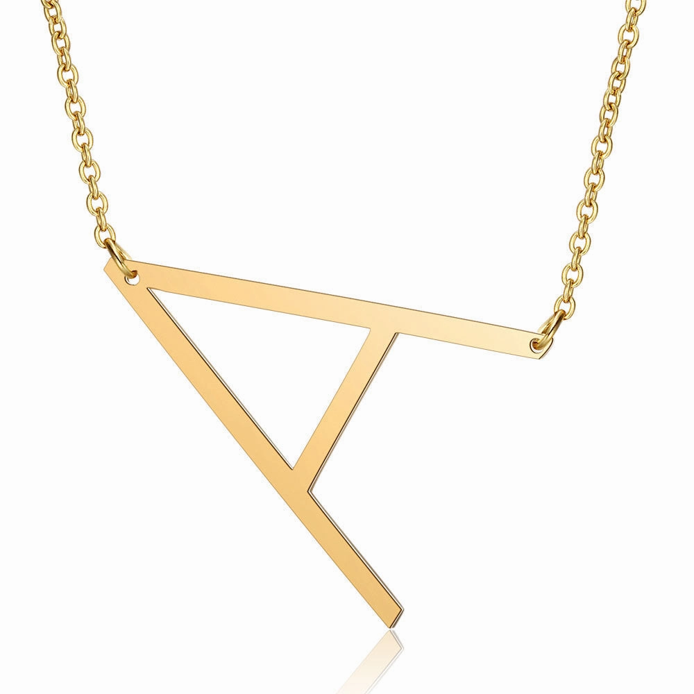 Wholesale English Large Letter Titanium Steel Necklaces