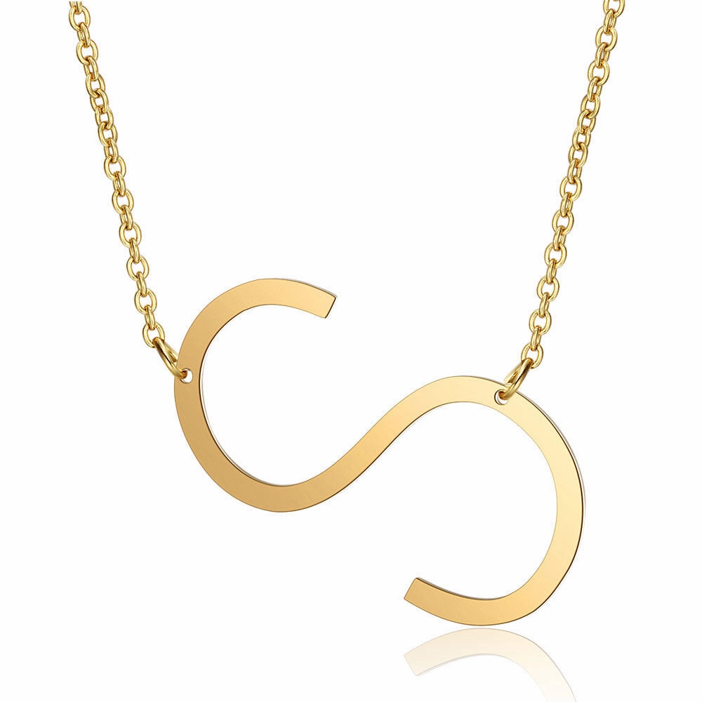 Wholesale English Large Letter Titanium Steel Necklaces
