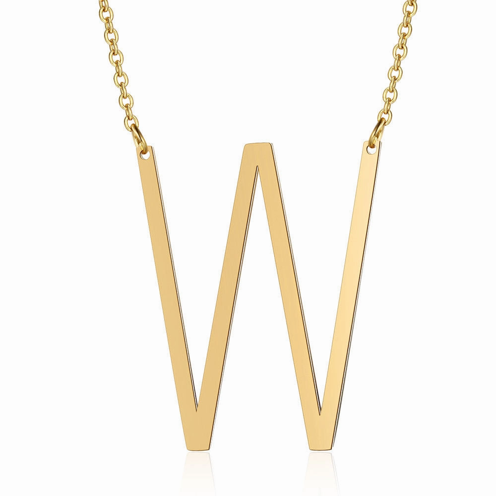 Wholesale English Large Letter Titanium Steel Necklaces