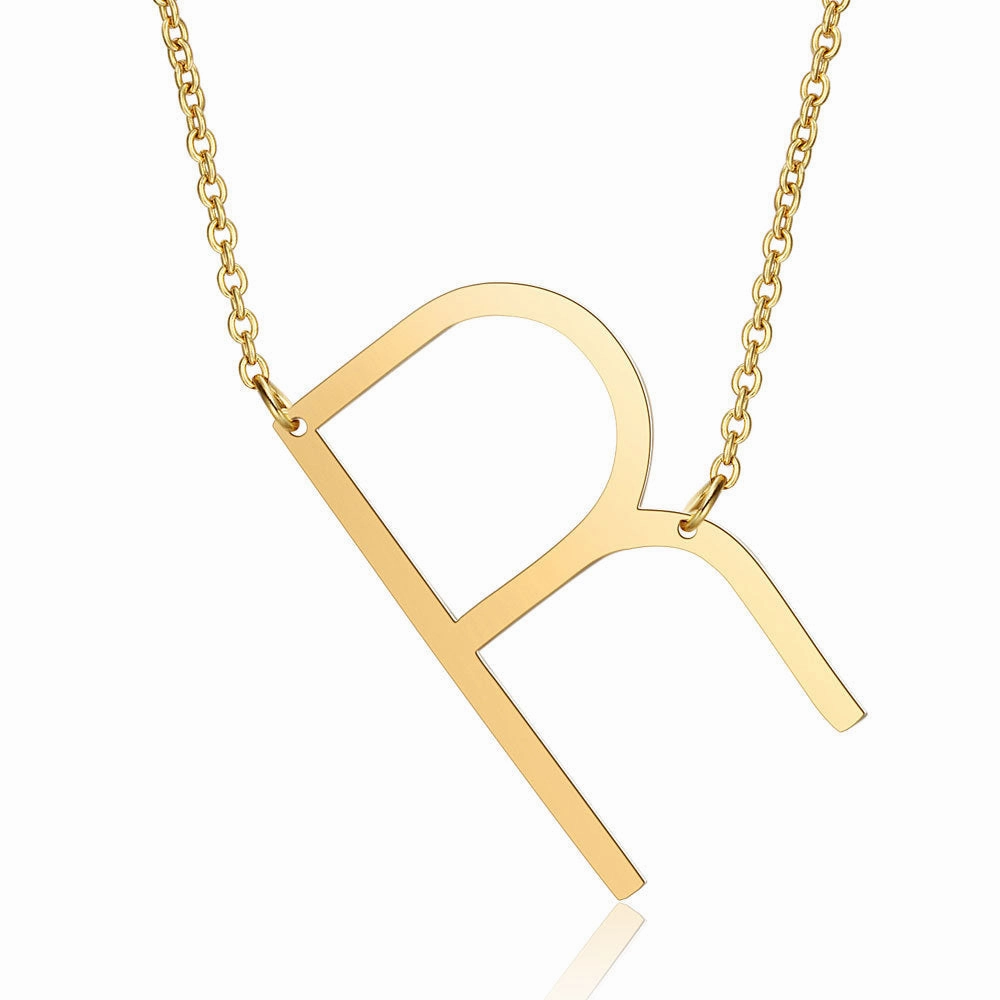 Wholesale English Large Letter Titanium Steel Necklaces