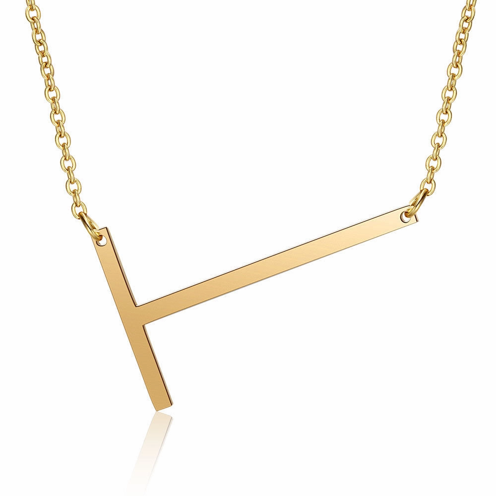 Wholesale English Large Letter Titanium Steel Necklaces