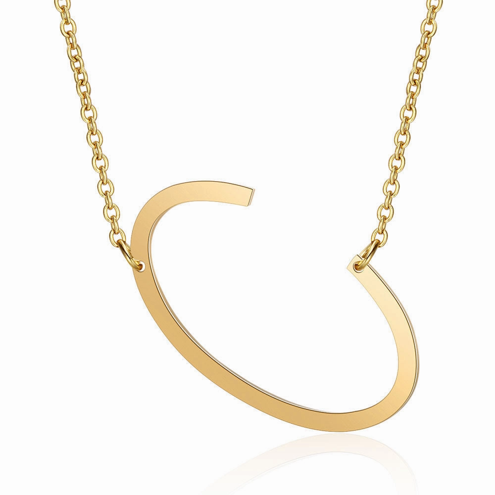 Wholesale English Large Letter Titanium Steel Necklaces