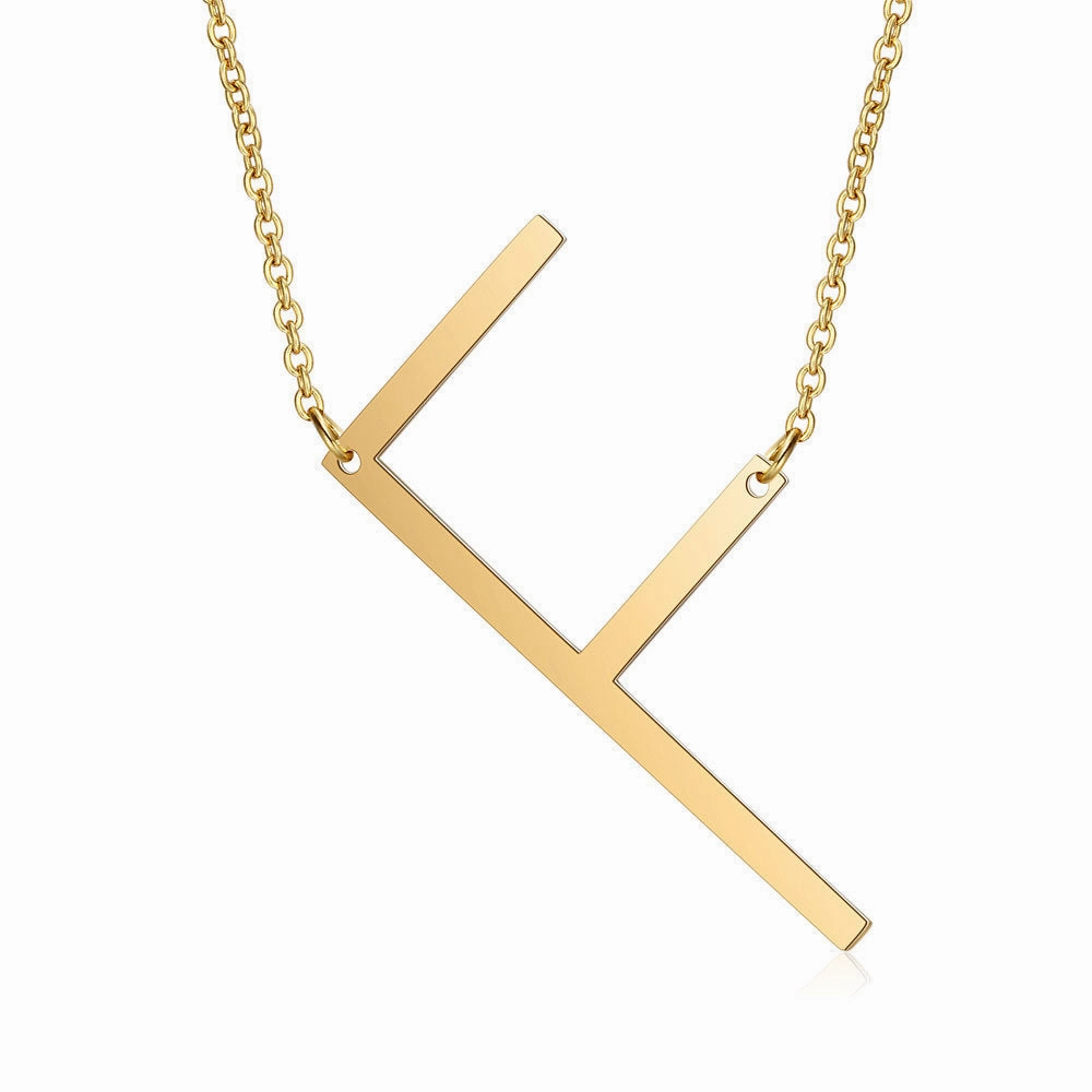 Wholesale English Large Letter Titanium Steel Necklaces