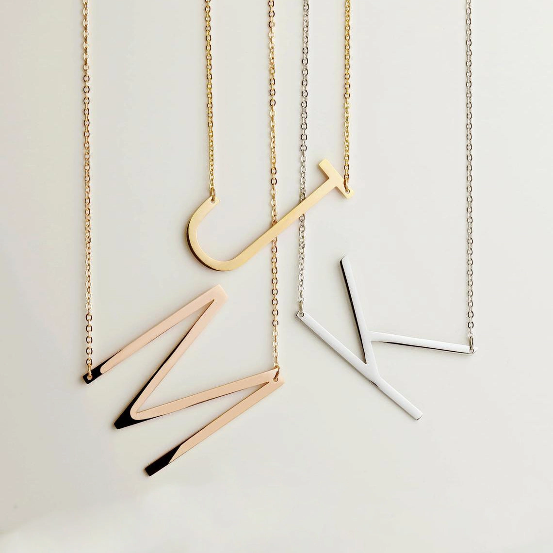 Wholesale English Large Letter Titanium Steel Necklaces