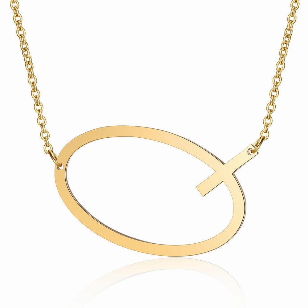 Wholesale English Large Letter Titanium Steel Necklaces