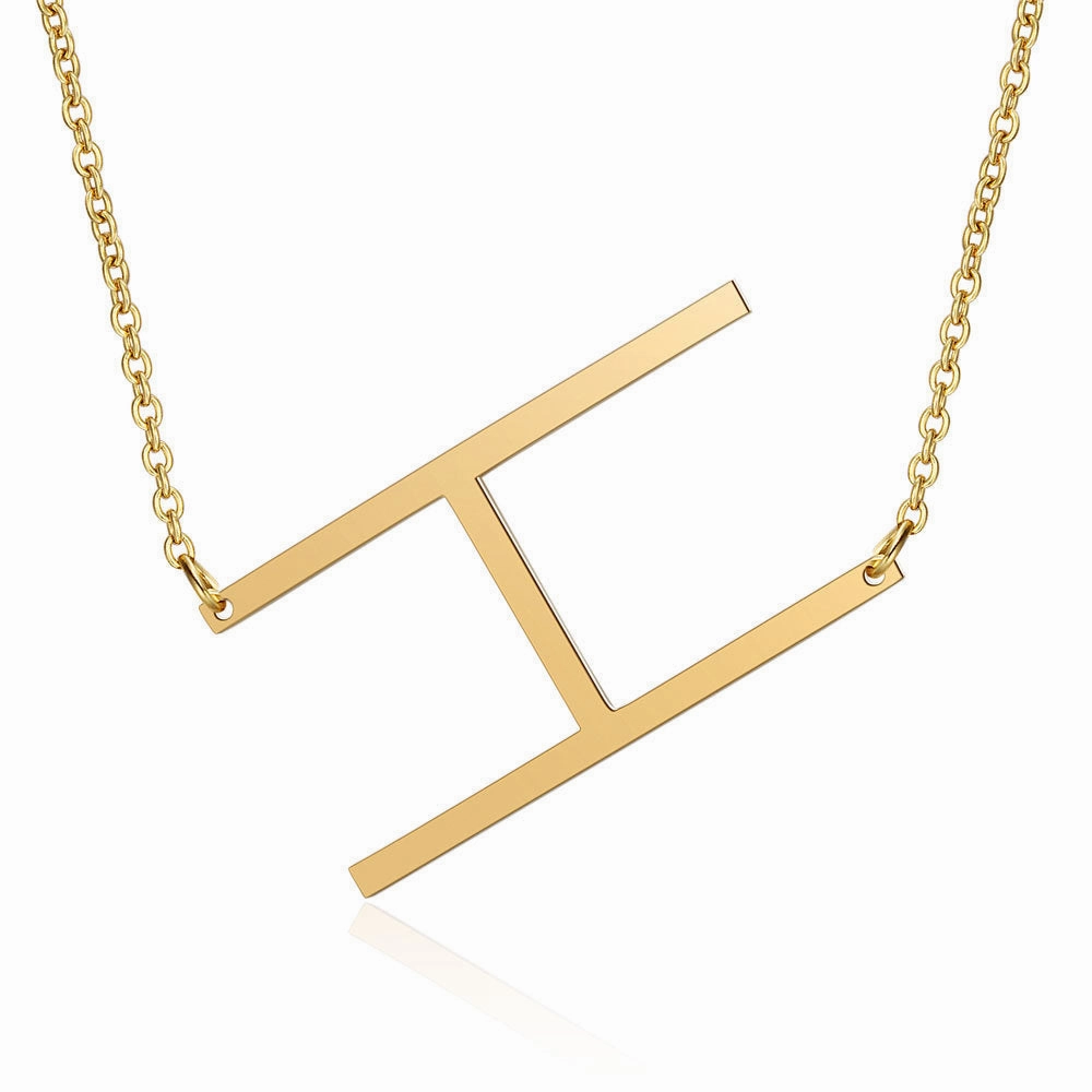 Wholesale English Large Letter Titanium Steel Necklaces