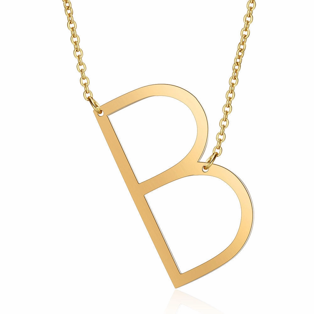 Wholesale English Large Letter Titanium Steel Necklaces