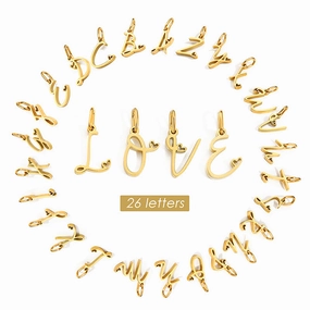 Wholesale English Letter 14k Gold Stainless Steel Pendant