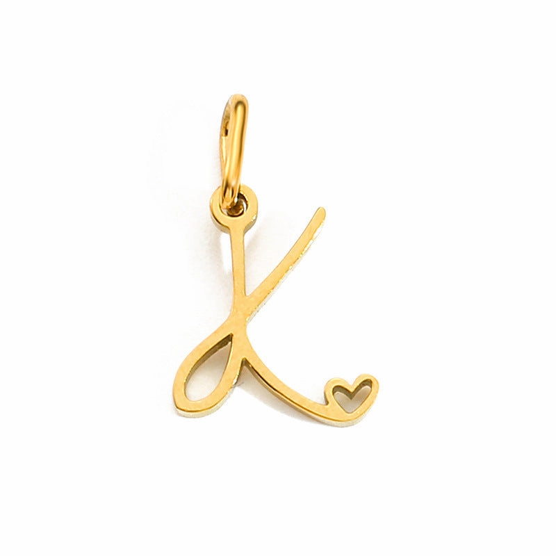 Wholesale English Letter 14k Gold Stainless Steel Pendant