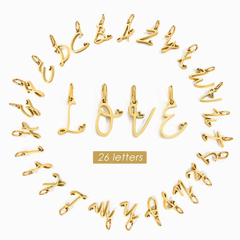 Wholesale English Letter 14k Gold Stainless Steel Pendant