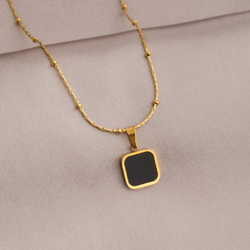 Wholesale English Letter Oval Brand Titanium Steel Non-fading Necklace Clavicle Chain