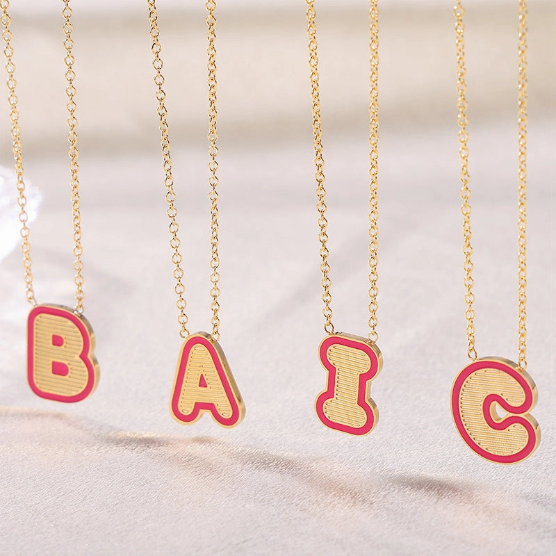 Wholesale English Letter Stainless Steel Necklaces