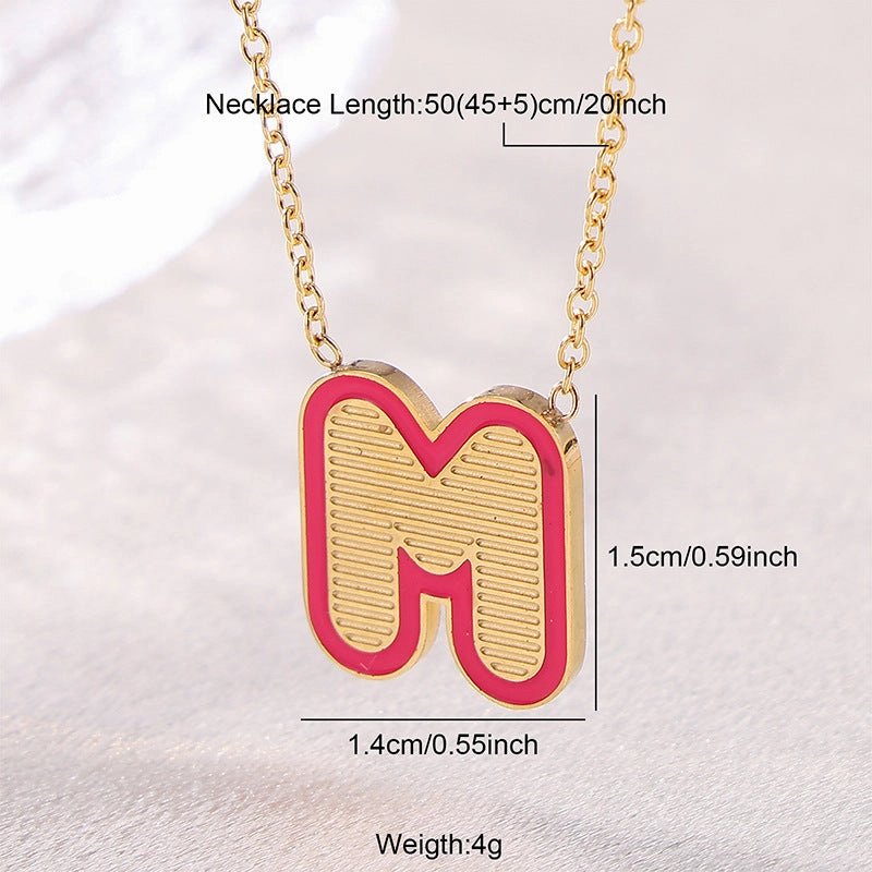 Wholesale English Letter Stainless Steel Necklaces