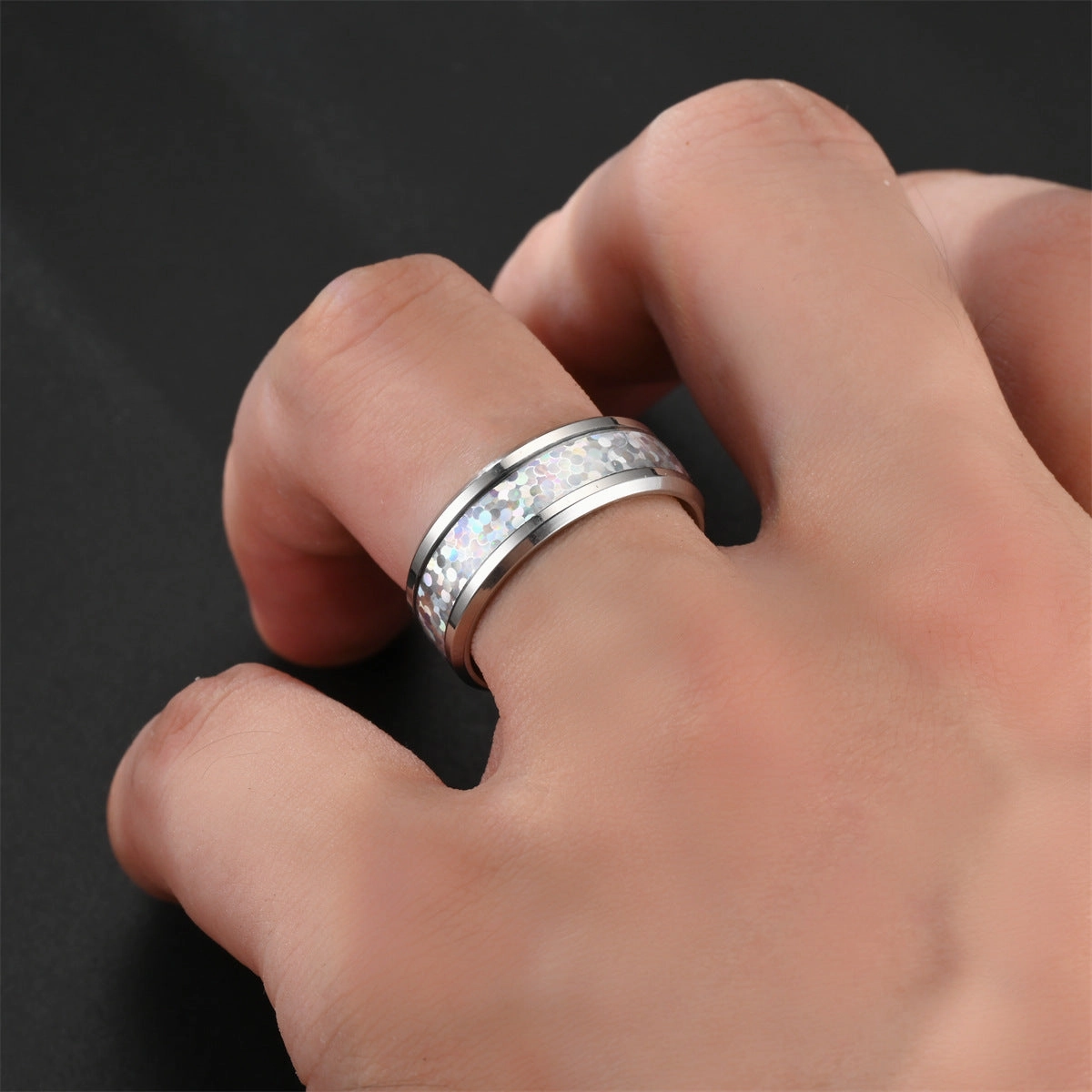 Wholesale Epoxy Colorful Stainless Steel Rings