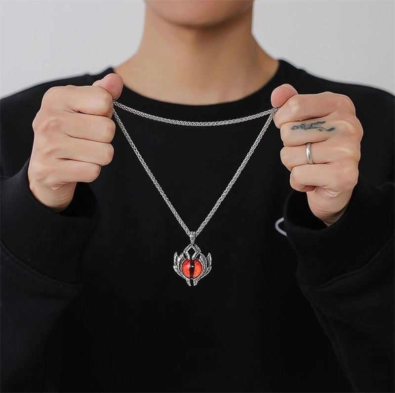 Wholesale Evil Eye Necklace Men's Titanium Steel Luminous Jewelry