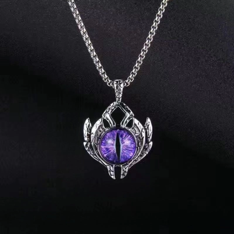 Wholesale Evil Eye Necklace Men's Titanium Steel Luminous Jewelry