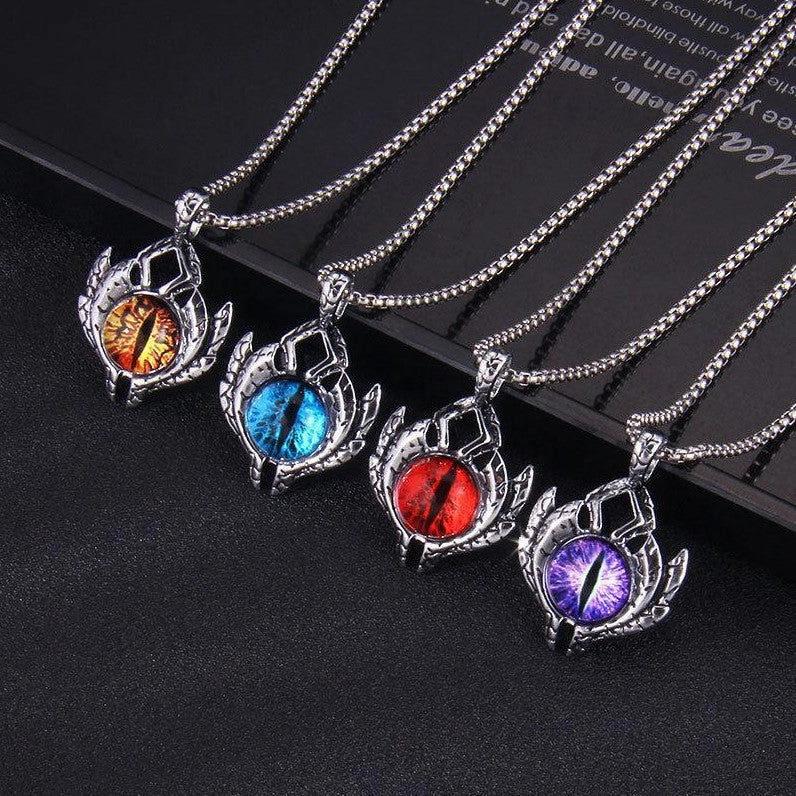 Wholesale Evil Eye Necklace Men's Titanium Steel Luminous Jewelry