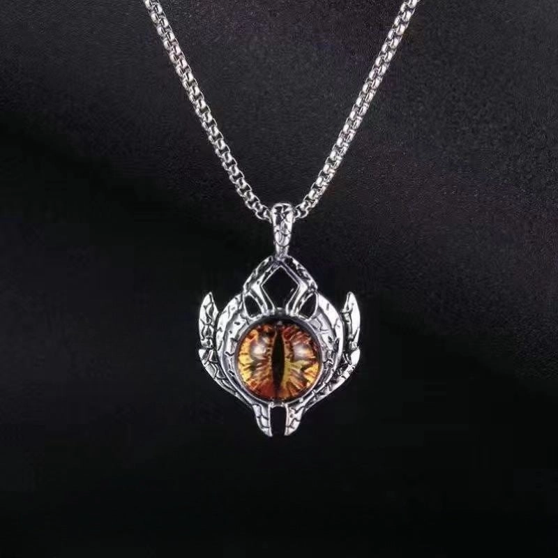 Wholesale Evil Eye Necklace Men's Titanium Steel Luminous Jewelry